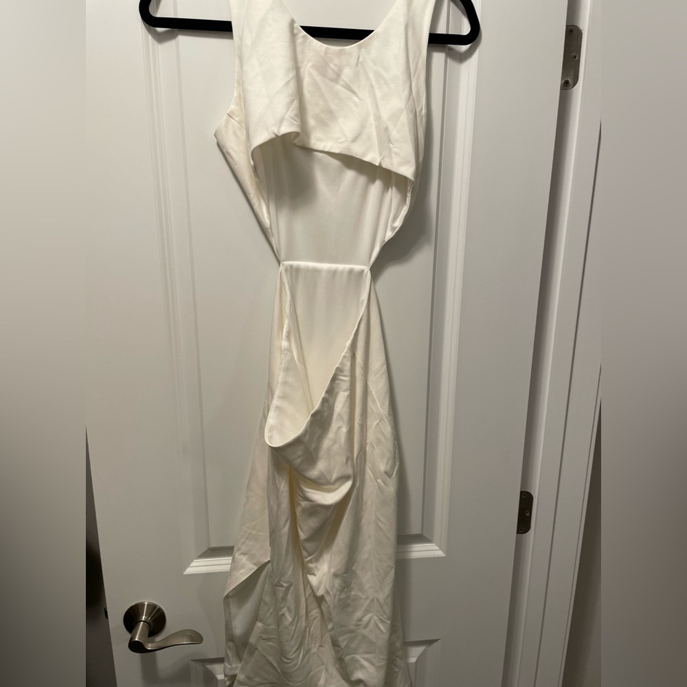White open back dress